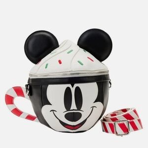 New Loungefly Disney Mickey Mouse Hot Cocoa Cup Mug Crossbody Bag